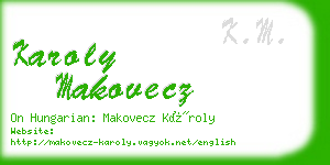 karoly makovecz business card